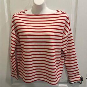 SPANX® Ivory/Red Striped Air Essentials Boatneck Top Size S